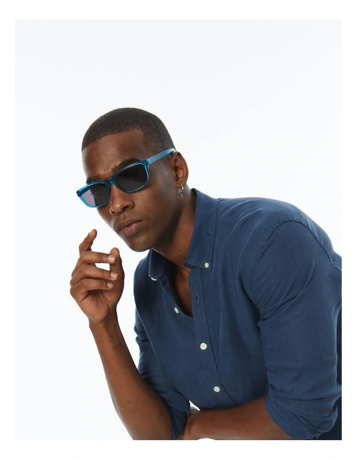 Azure Sunglasses with Polarised Grey Lenses in Blue