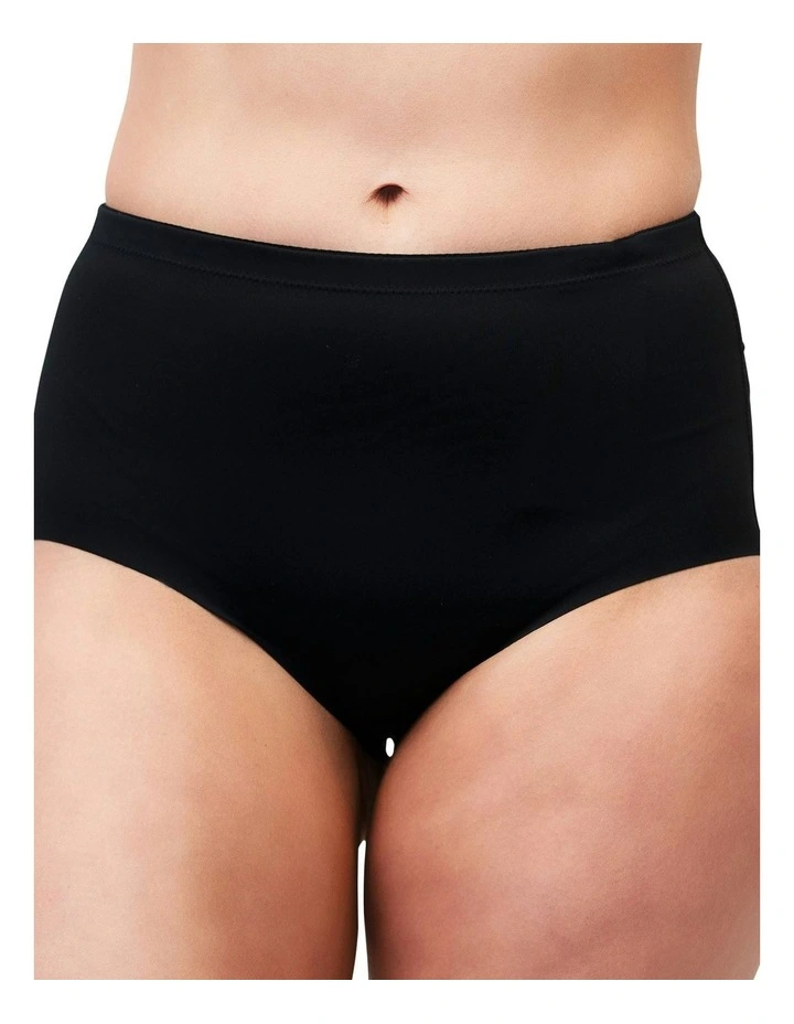 High Waist Shapewear Brief With Lace in Black