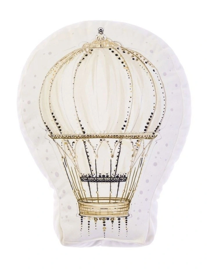 Hot Air Balloon Shaped Cushion in White