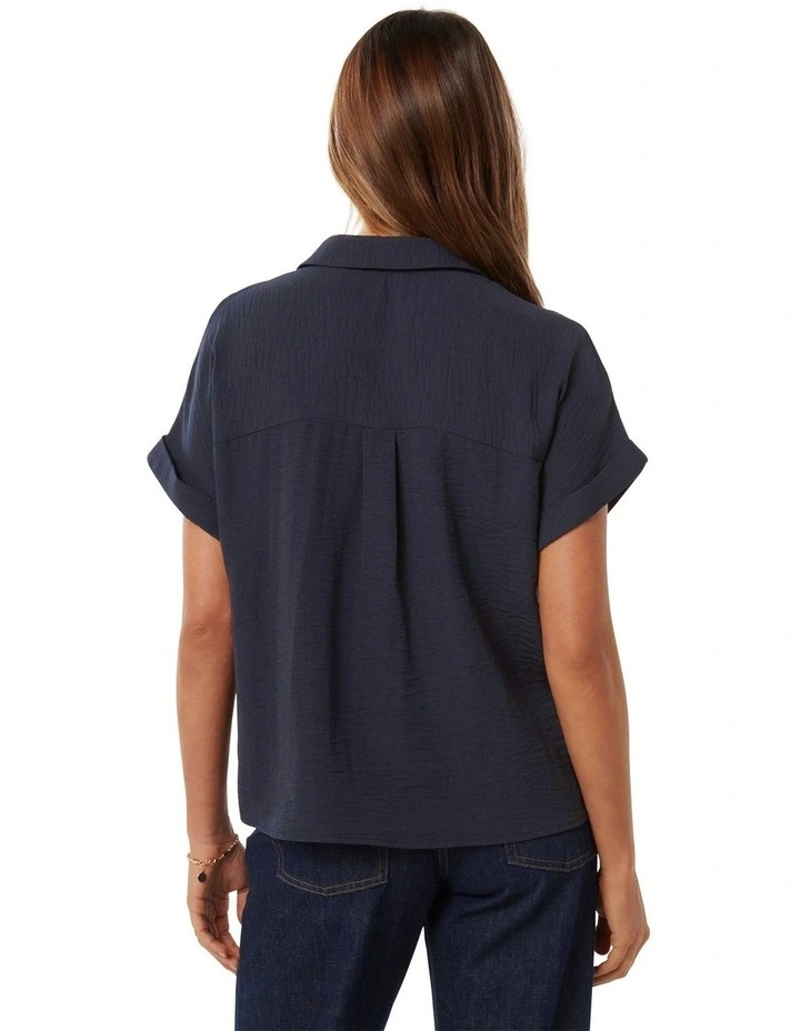Sawyer Oversized Short Sleeves Shirt in Navy