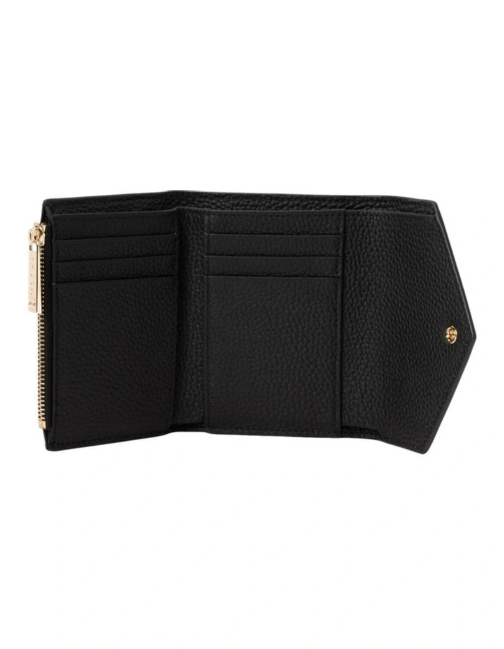 Naomi Leather Small Wallet in Black