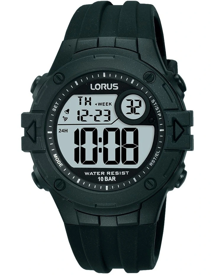 Digital Sports Watch in Black
