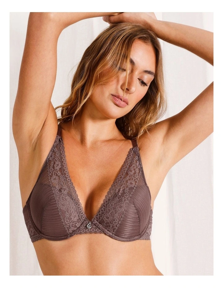 Sienna Lace High Apex Bra in Rose Taupe