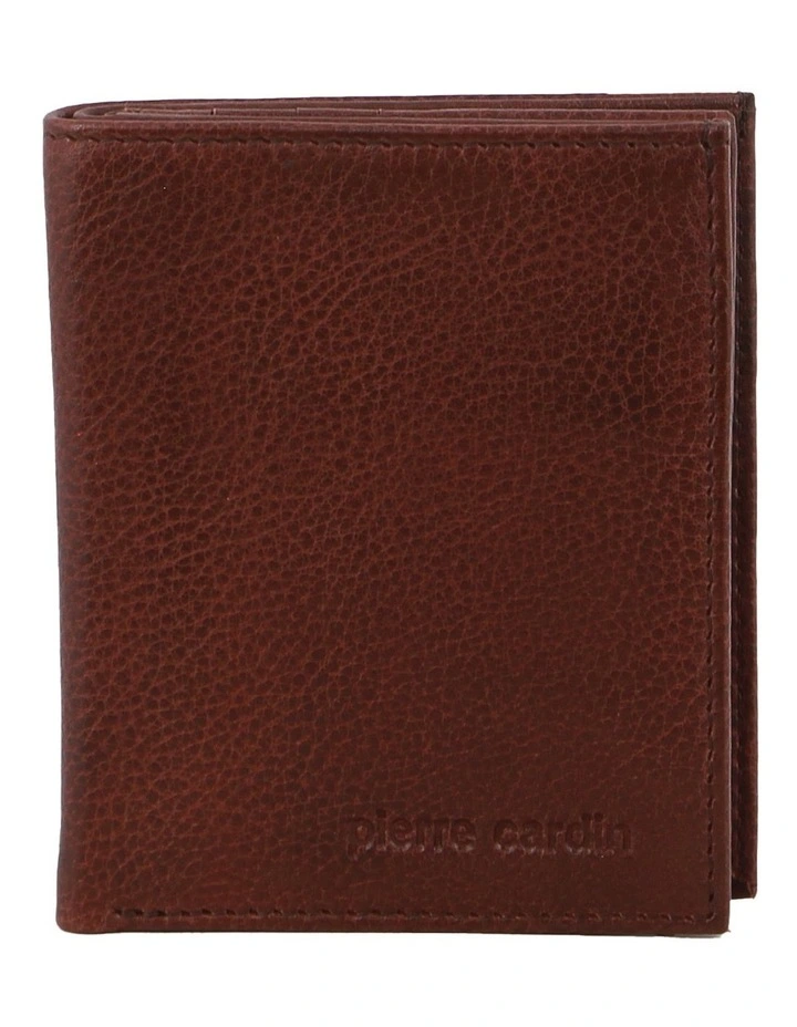 Rustic Leather Slim Bi-Fold Wallet in Brown