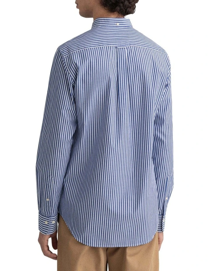 The Broadcloth Stripe Long Sleeve Shirt in Blue