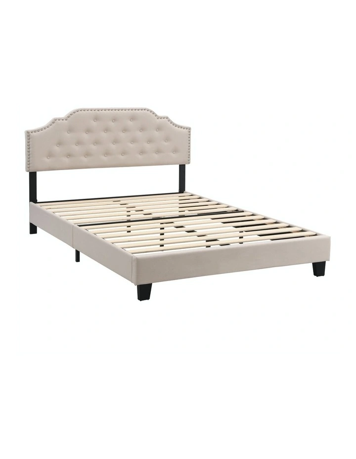 BEF02 Double Size Bed Frame Base Mattress Platform in Beige
