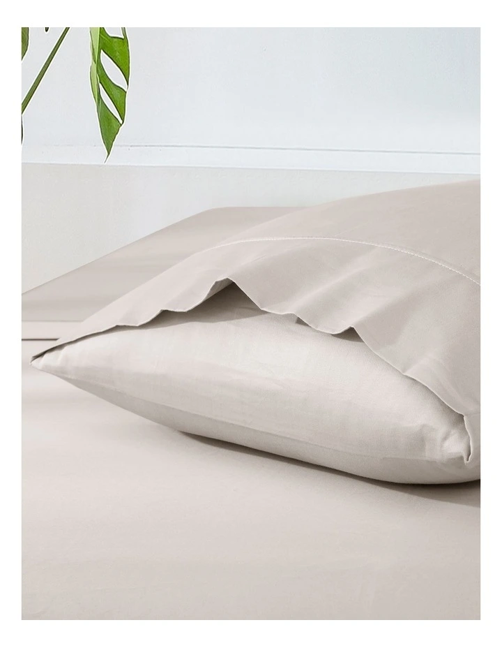 500TC Cotton Sateen Standard Pillowcase 2x in Stone