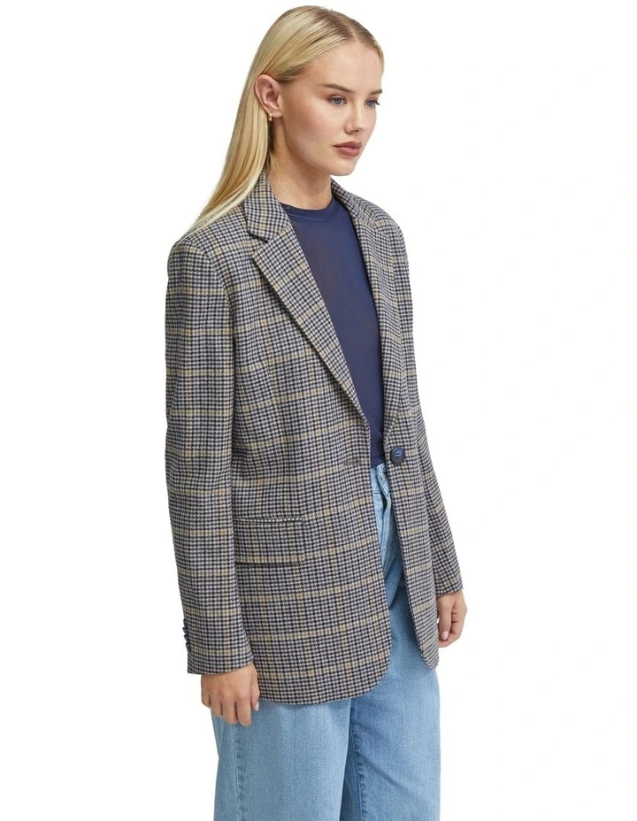 Willow Wool Rich Check Blazer in Blue Check