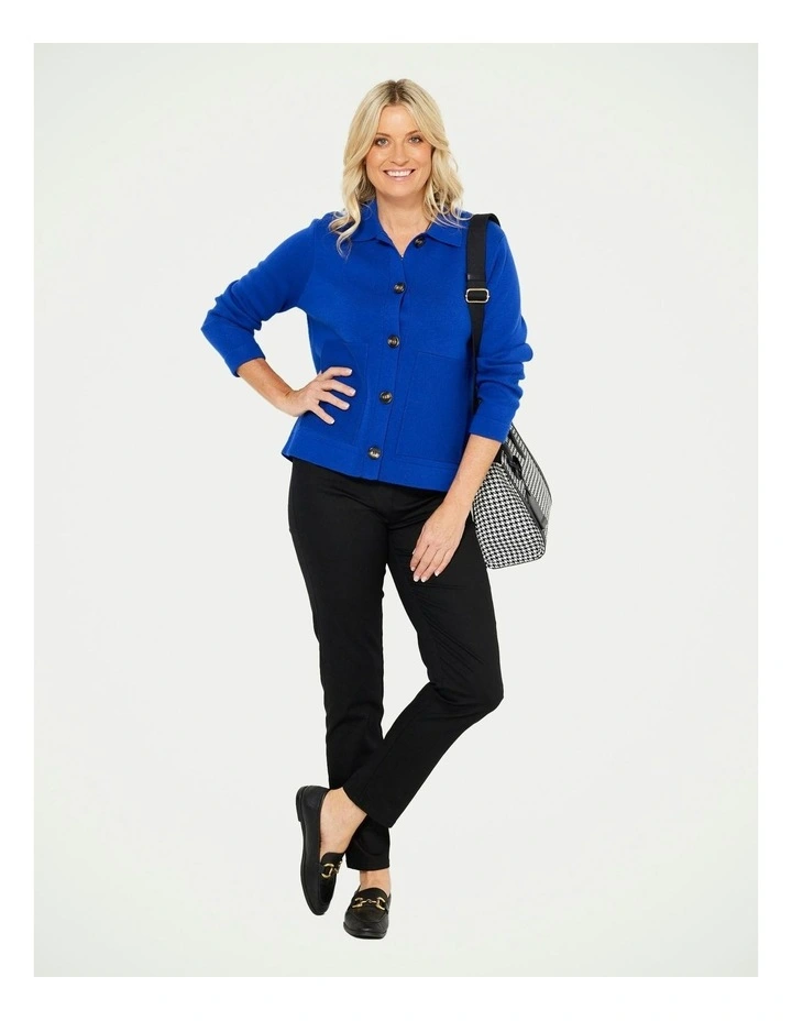 Milano Short Cardigan in Blue