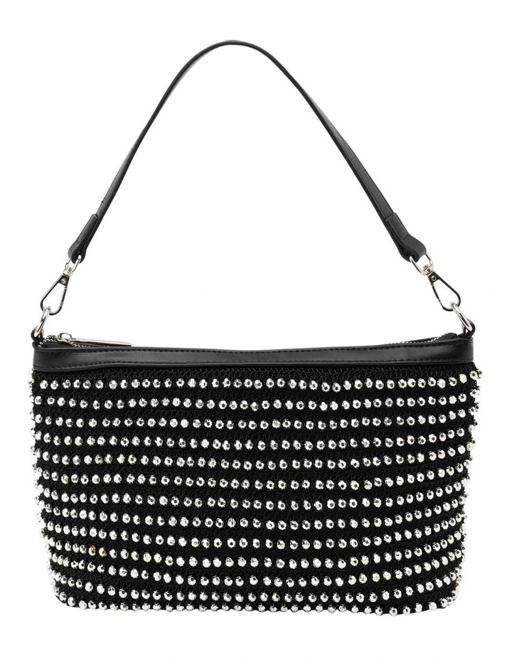 Christina Beaded Bag in Black/Silver