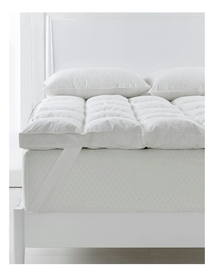 Royal Comfort 1000GSM Goose Feather and Down Mattress Topper in White