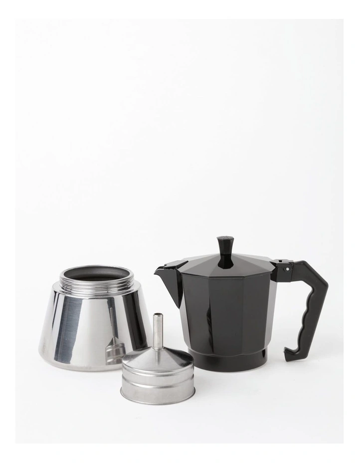 Induction Stainless Base Espresso 9 Cup in Black