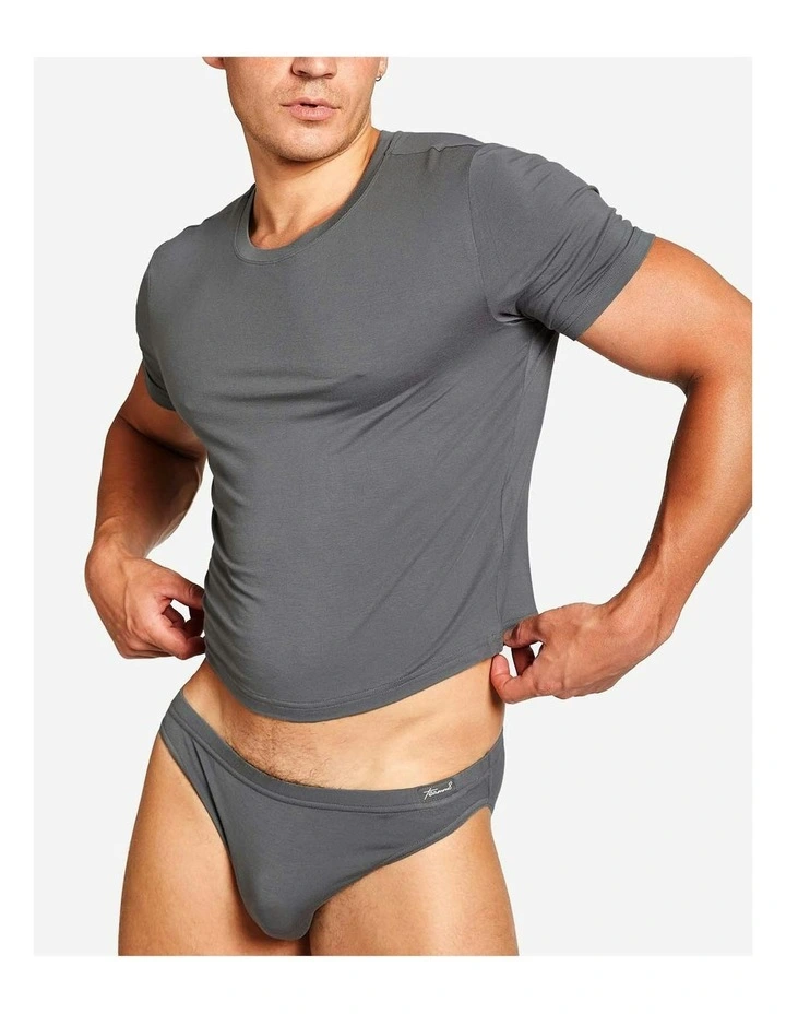 Body Bamboo Crop Tee in Gunmetal