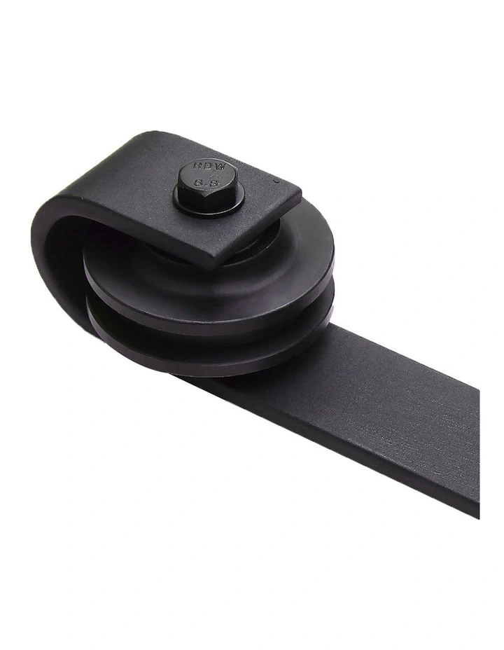 Single Sliding Barn Door Hardware Track Roller Kit in Black