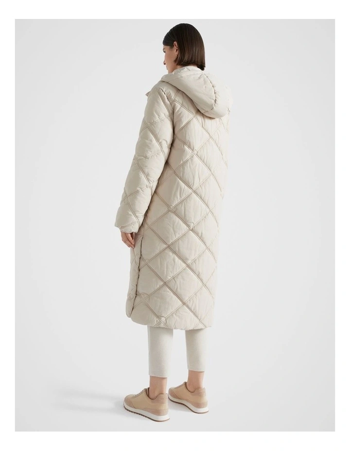 Snap Side Puffer Jacket in Oat