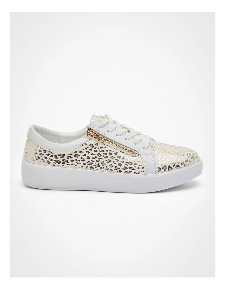 Metallic Animal Zip Sneaker in Animal Print