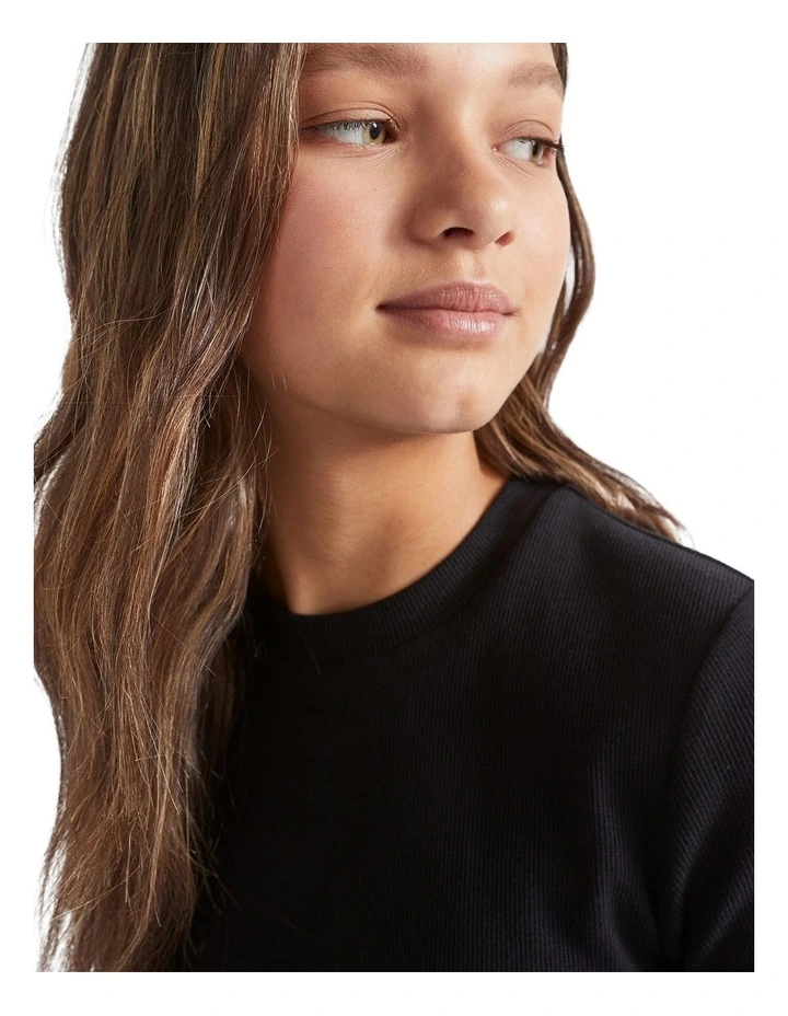 Core Rib Tee in Black