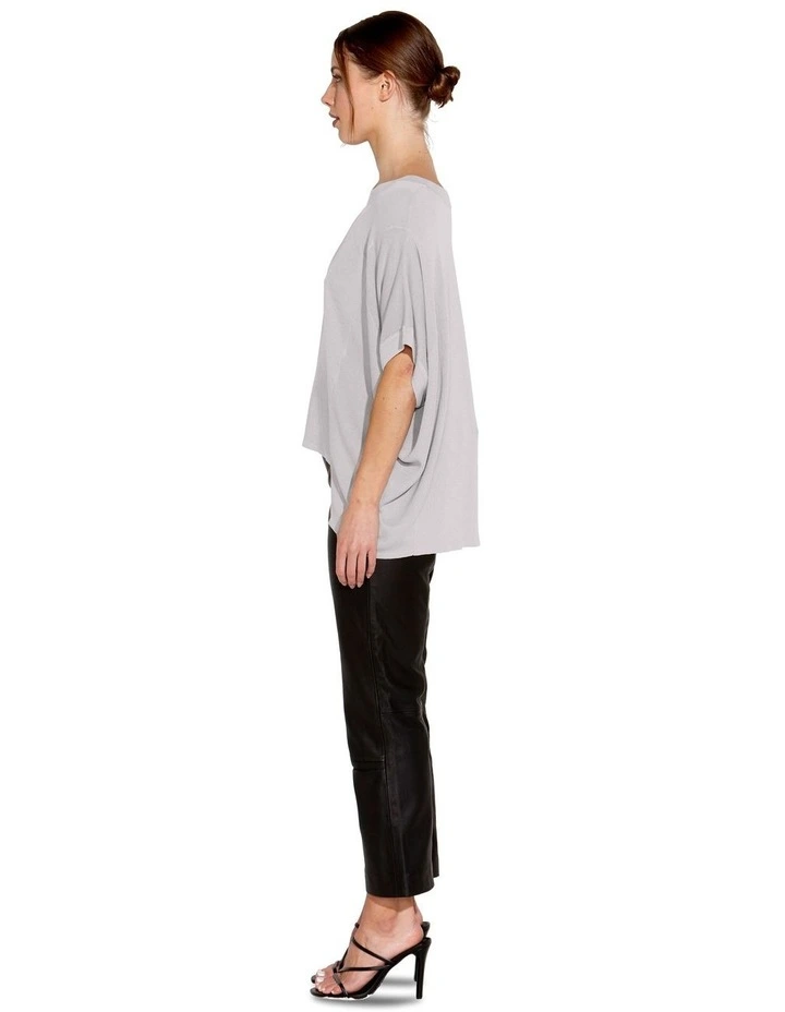 Irises Knit Drop 1 Top in Grey Marle