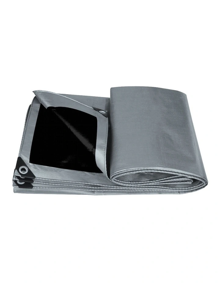 Heavy Duty Tarps 7.3x9.15m in Grey/Black