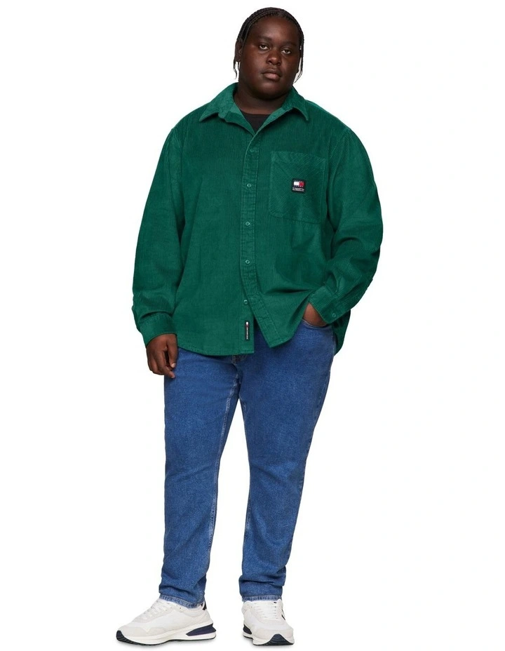 Chunky Corduroy Relaxed Fit Shirt in Green