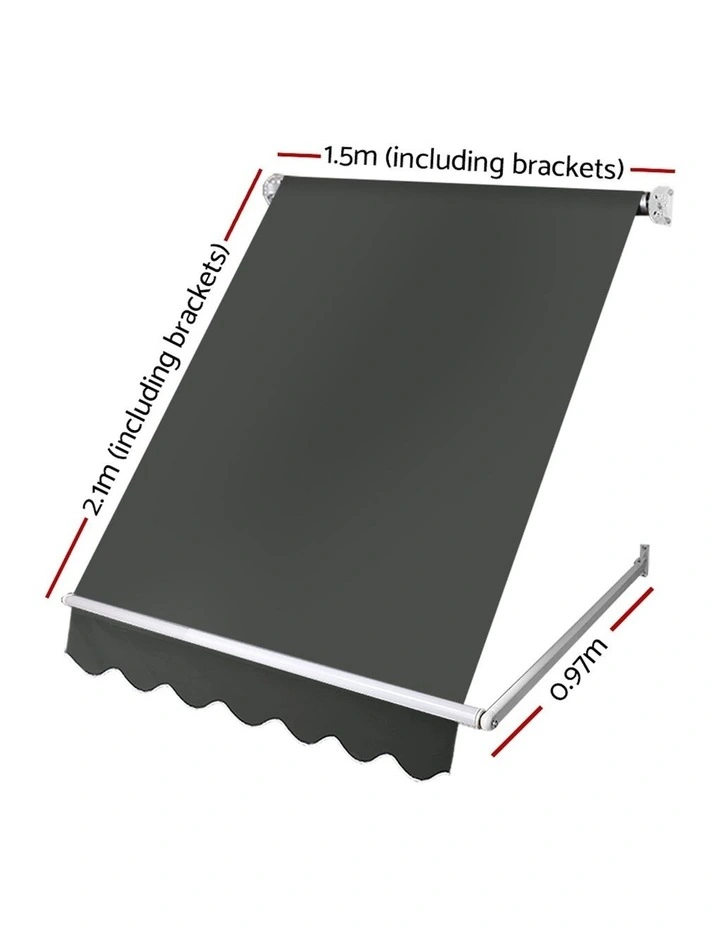 Fixed Pivot Arm Window Awning Outdoor Blinds 1.5X2.1M