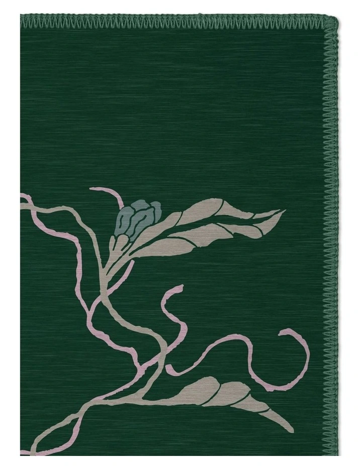 Sunlight Washable Chenille Area Rug in Green