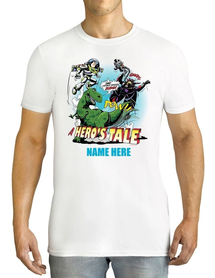 Men's Disney Toy Story A Hero's Tale Personalised Cotton T Shirt