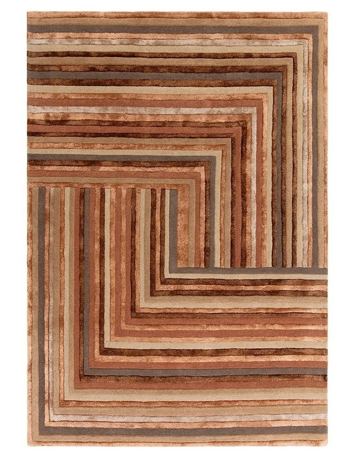 Asiatic Network Terracotta Rug in Brown