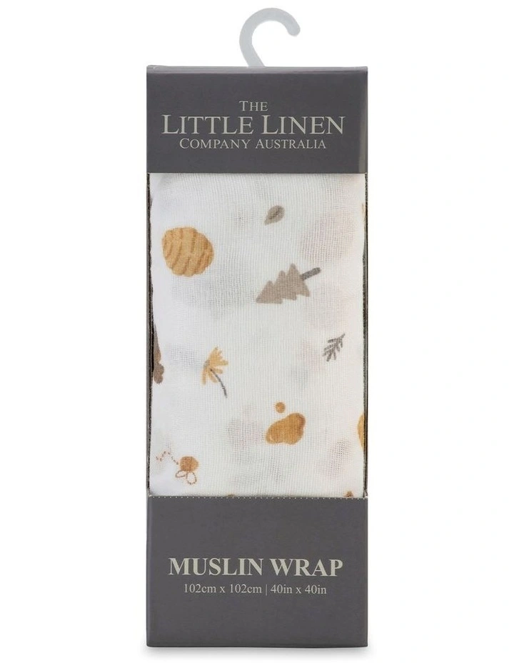 Prints Nectar Bear Muslin Wrap 1 Pack in Sand