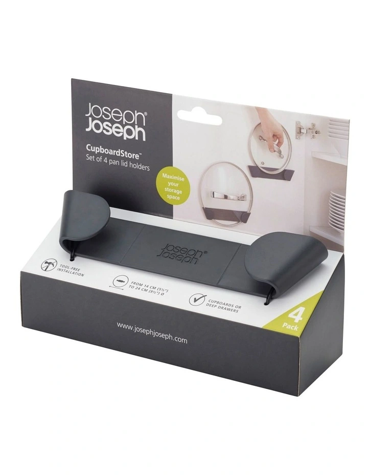 Cupboard Pan Lid Holders Set of 4 in Black