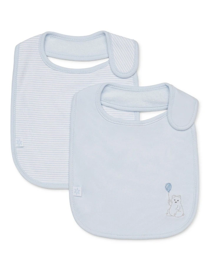 Bear Bib 2 Pack in Blue