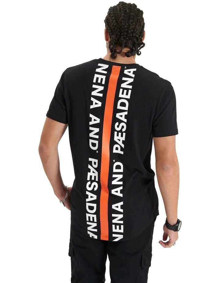 Back Rank Dual Curved Tee in Black
