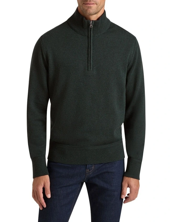 Perry Half Zip Knit in Racing Green