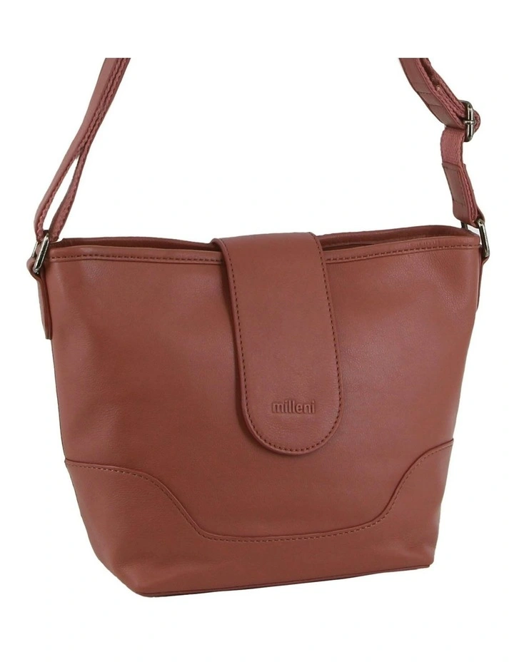Leather Crossbody Bag in Rose