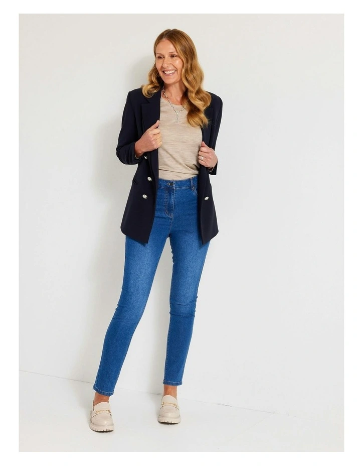 Code Zip Front Narrow Leg Jeans in Indigo