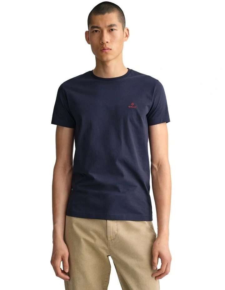 Contrast Logo T-Shirt in Navy