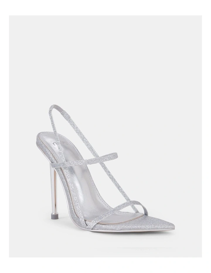 Zissy Heel in Silver Glitter