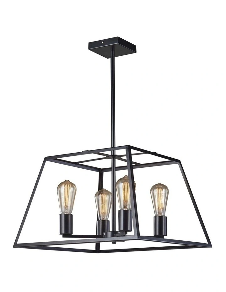 Southport 4 Lits Pendant Light Black