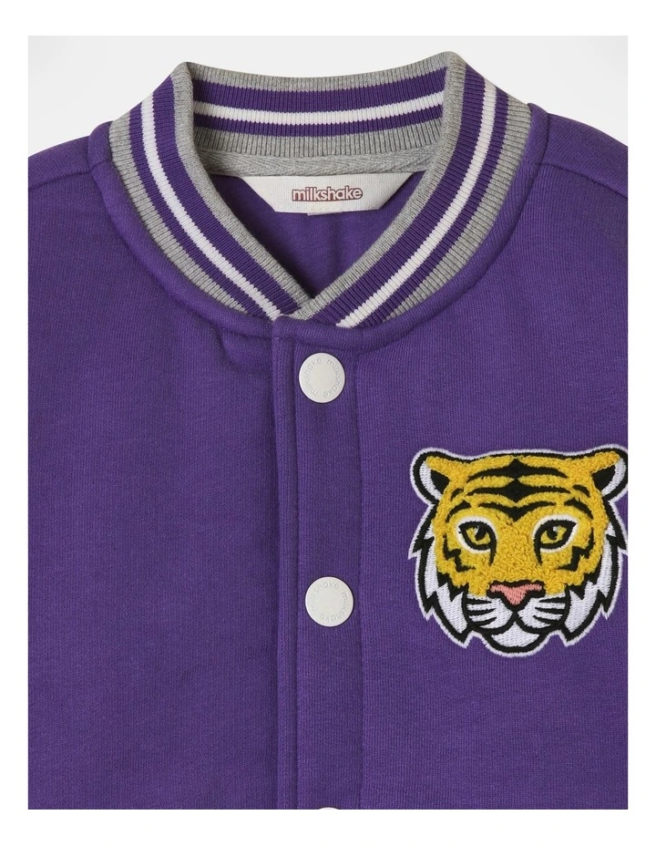 Fleece Bomber in Purple
