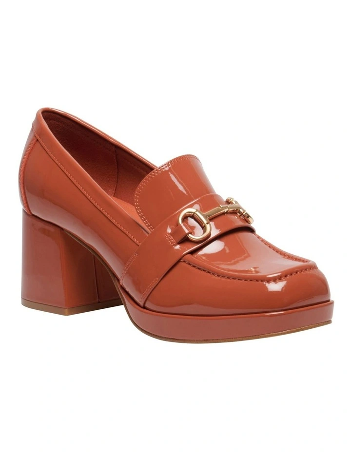 Tryah Heeled Loafers in Orange