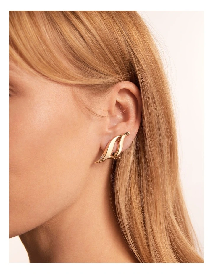 Zephyr Clip Earring in Crystal/ Gold