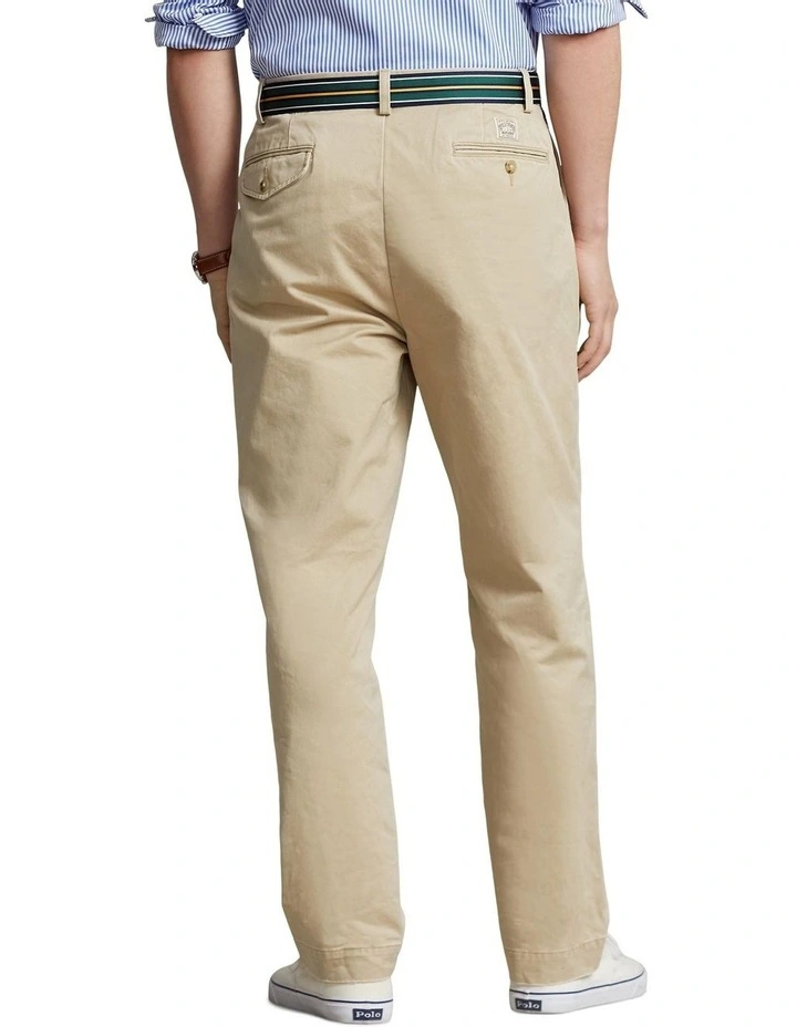 Whitman Relaxed Fit Pleated Chino Pant in Beige