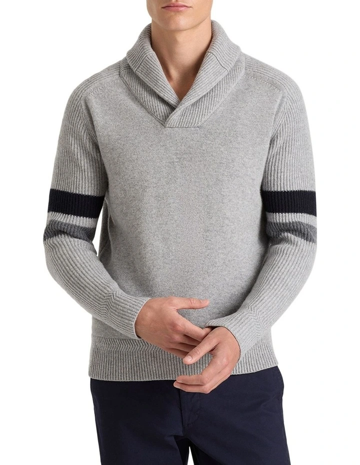 Dangar Knit Shawl in Light Grey Melange
