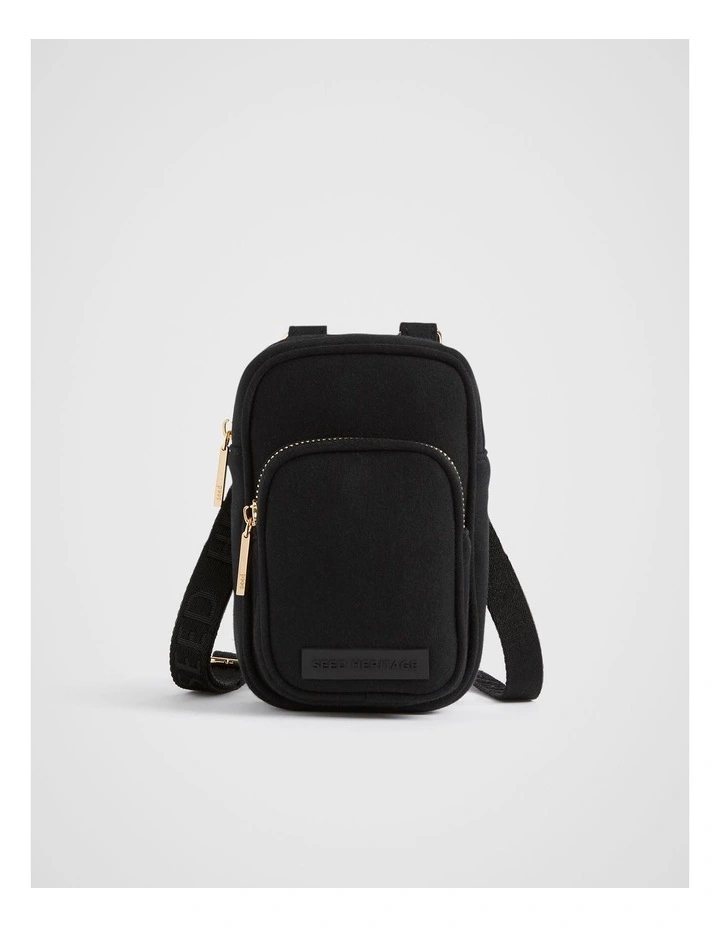 Jersey Crossbody Bag in Black