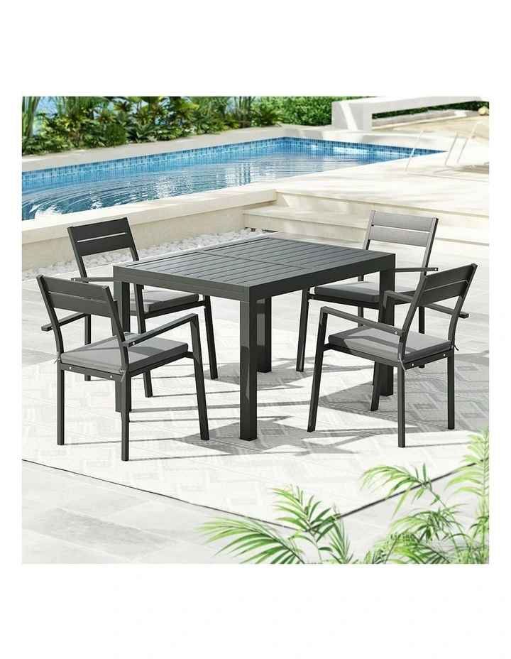 5-piece Outdoor Dining Set in Black