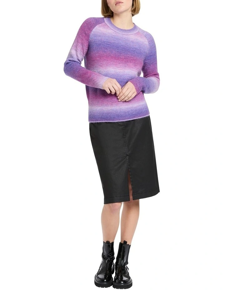 Ombre Run To You Knit Sweater in Purple Multi