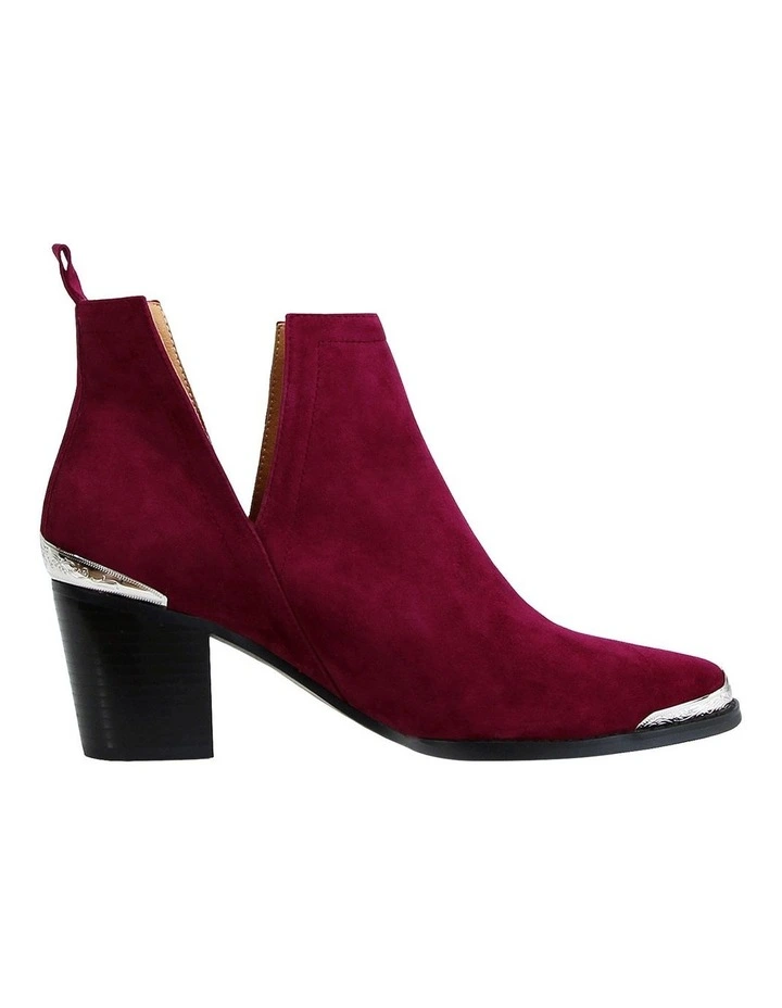 Austin Suede Ankle Boot in Red