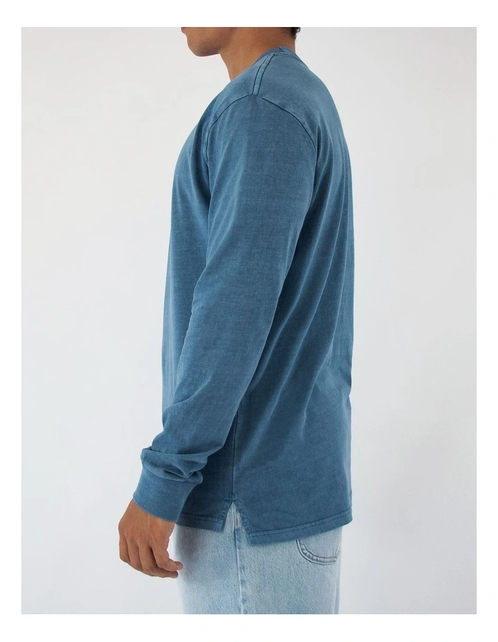 Yeah Nah Long Sleeve Tee in Navy
