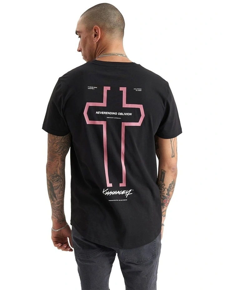 Prelusium Dual Curved Tee in Jet Black