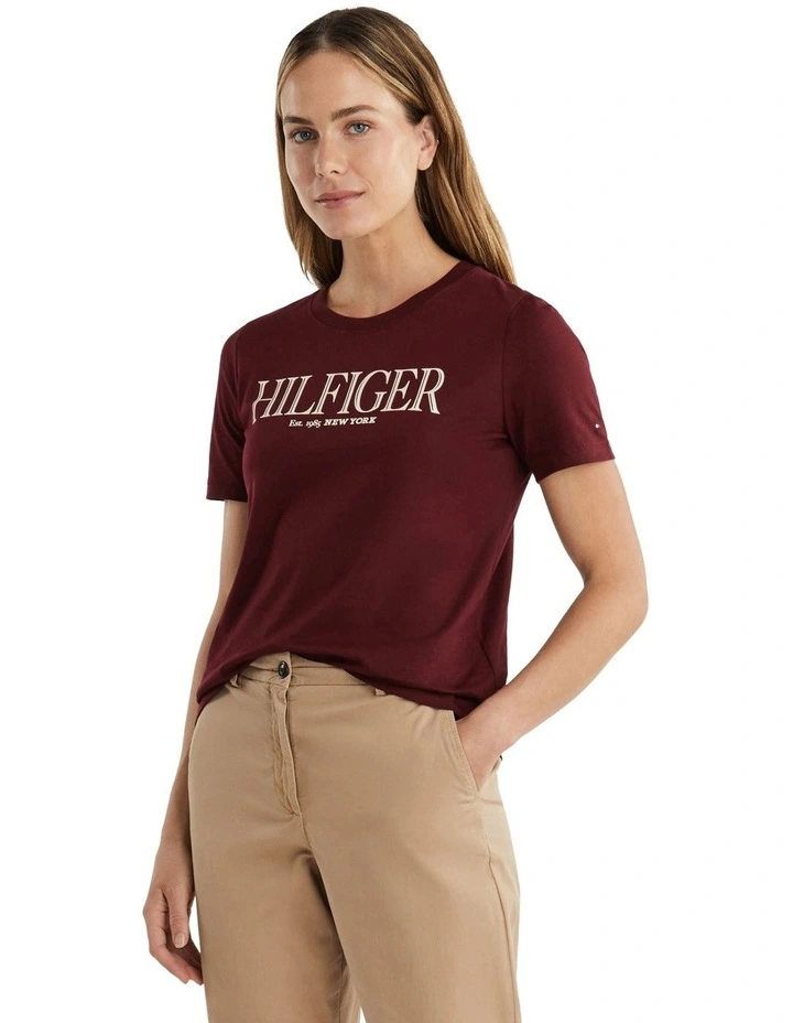 Crew Neck Tee in Deep Rouge